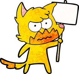 fox cartoon character with protest sign