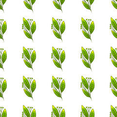 Simple green leaves pattern