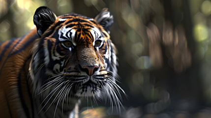 Closeup shot of an exotic tiger in forest - Ai Generated