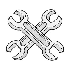 freehand drawn texture cartoon spanners