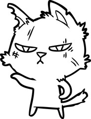 tough cartoon cat