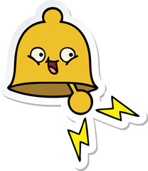 sticker of a cute cartoon ringing bell