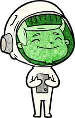 happy cartoon astronaut
