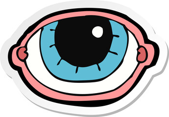 sticker of a cartoon staring eye