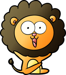 happy cartoon lion
