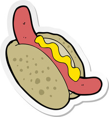 sticker of a cartoon hotdog