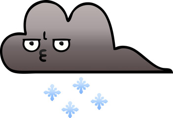 gradient shaded cartoon of a storm snow cloud