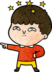 cartoon amazed boy