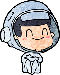 happy cartoon astronaut