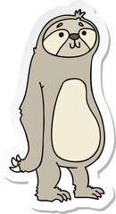 sticker of a quirky hand drawn cartoon sloth