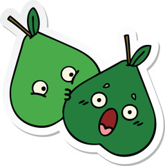 sticker of a cute cartoon pears