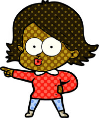 cartoon girl pouting