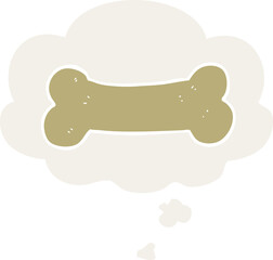 cartoon illustration drawing with thought bubble in retro style