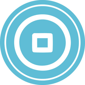 stop button circular icon symbol