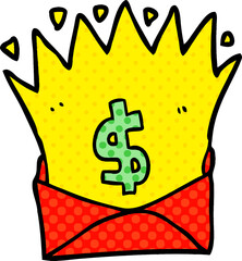cartoon envelope with money sign