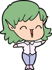 cartoon elf girl