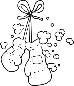 recommend clip art: freehand drawn black and white cartoon boxing gloves