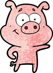 cartoon pig pointing