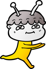 friendly cartoon spaceman running