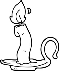 line drawing cartoon burning candle