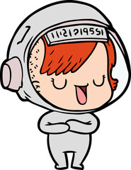 cartoon astronaut woman