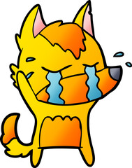 sad little fox cartoon character