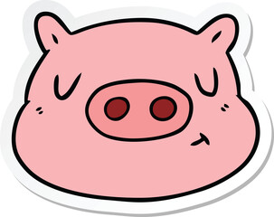 sticker of a cartoon pig face