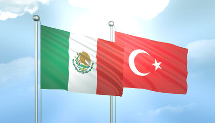 Mexico and Turkey Flag Together A Concept of Relations