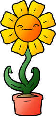 happy cartoon flower