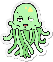 sticker of a cartoon octopus