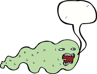 cartoon ghost with speech bubble