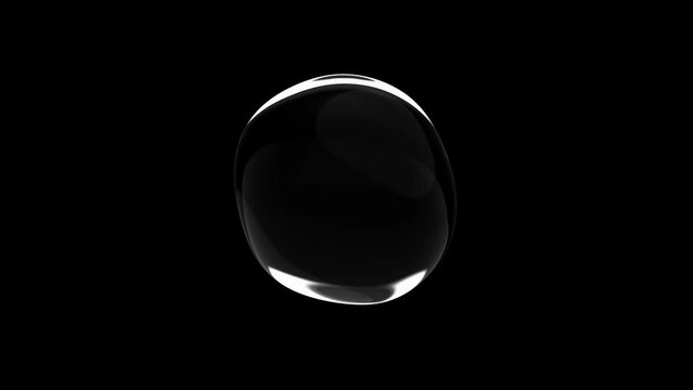 Water element background. Movement of air bubbles on Alpha Channel and Green Screen. Animation seamless loop. 3d render.