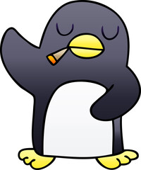 gradient shaded quirky cartoon penguin
