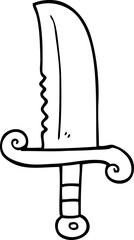 line drawing cartoon jeweled sword