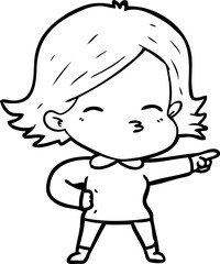 cartoon woman pointing