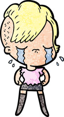 cartoon crying girl