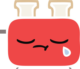 flat color retro cartoon of a of a toaster