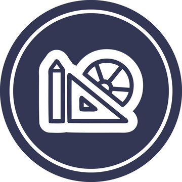 math equipment circular icon symbol