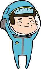 happy cartoon astronaut
