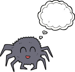 freehand drawn thought bubble cartoon spider