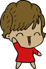 cartoon laughing woman