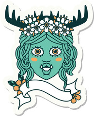 sticker of a orc druid character face