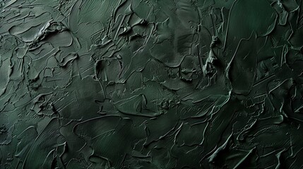 Dark green decorative plaster wall texture.
