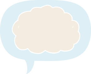 cartoon cloud with speech bubble in retro style
