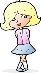 cartoon happy girl