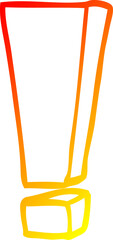 warm gradient line drawing of a cartoon exclamation mark