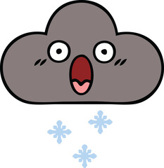 cute cartoon of a storm snow cloud
