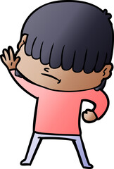 cartoon boy with untidy hair