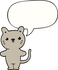 cartoon cat with speech bubble
