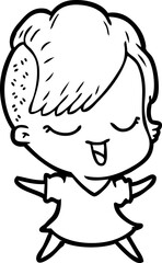 Fototapeta premium happy cartoon girl